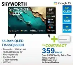Incredible Connection SKYWORTH 55-inch QLED TV-55Q6600H offer