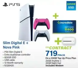 Incredible Connection PS5 Slim Digital E + Nova Pink offer