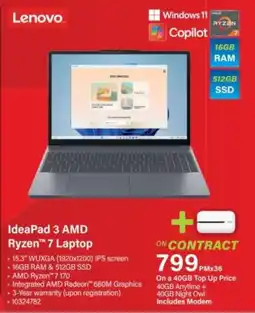 Incredible Connection Lenovo IdeaPad 3 AMD Ryzen 7 Laptop offer