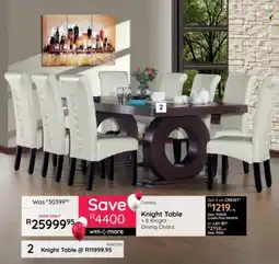 Bradlows Knight Table + 8 Knight Dining Chairs offer