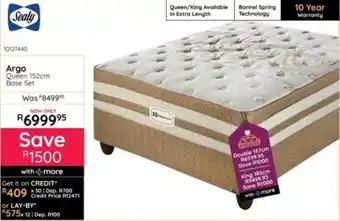 Sealy Argo Queen 152cm Base Set