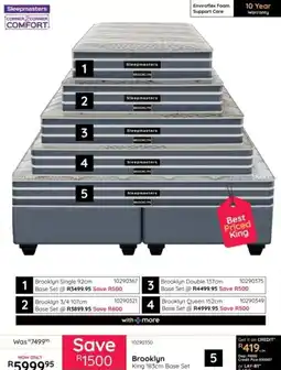 Bradlows Sleepmasters Brooklyn King Base Set offer