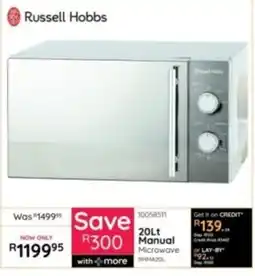 Bradlows Russell Hobbs 20Lt Manual Microwave offer