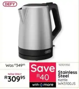 Bradlows DEFY Stainless Steel Kettle offer