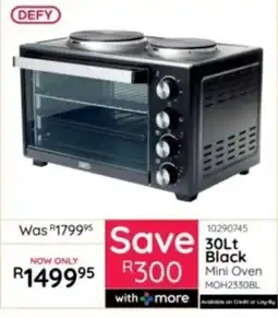 Bradlows DEFY 30Lt Black Mini Oven offer