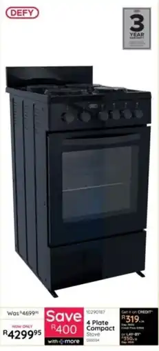 Bradlows DEFY 4 Plate Compact Stove offer
