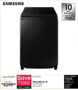 Bradlows Samsung 19Kg Black AI Top Loader offer