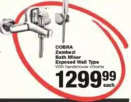 Build It COBRA Zambezi Bath Mixer Exposed Wall Type With handshower chrome offer