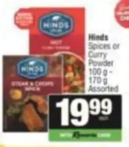 KwikSpar Hinds Spices or Curry Powder Assorted offer