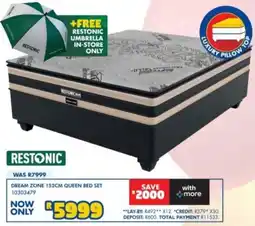 Russells RESTONIC DREAM ZONE 152CM QUEEN BED SET offer