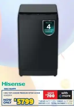 Russells Hisense 14KG TOP LOADER PREMIUM offer