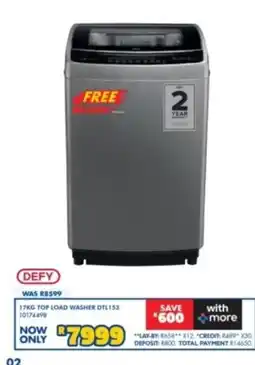 Russells Defy 17KG Top Load Washer DTL153 offer