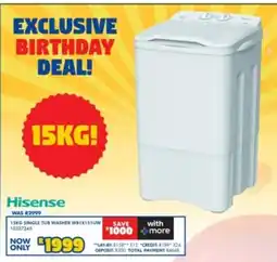 Russells Hisense 15KG SINGLE TUB WASHER offer