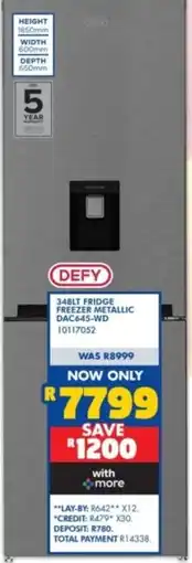 Russells Defy 348LT Fridge Freezer Metallic offer
