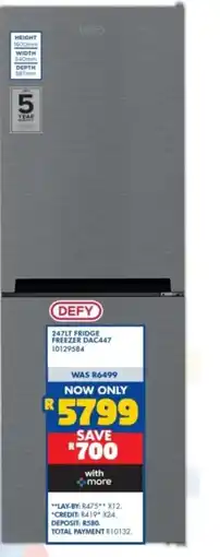 Russells DEFY 247LT FRIDGE FREEZER DAC447 offer