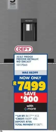 Russells Defy 323LT Fridge Freezer Metallic offer