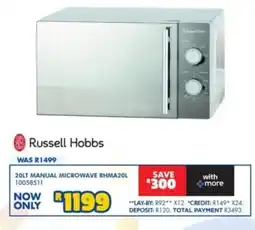 Russells Russell Hobbs 20LT Manual Microwave RHMA20L offer