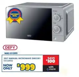 Russells Defy 20LT Manual Microwave DMO381 offer