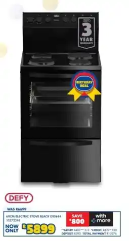 Russells Defy 60cm Electric Stove Black offer