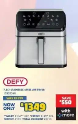 Russells Defy 7.6LT Stainless Steel Air Fryer offer