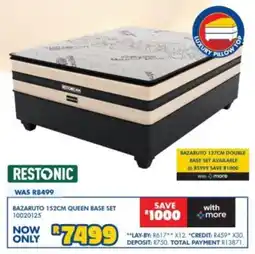 Russells Restonic Bazaruto 152cm Queen Base Set offer