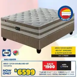 Russells Sealy ARGO 137CM DOUBLE BED SET offer