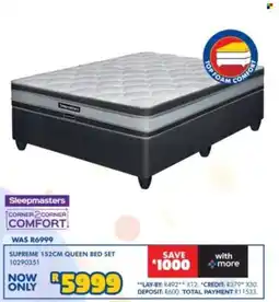 Russells Sleepmasters Supreme 152CM Queen Bed Set offer