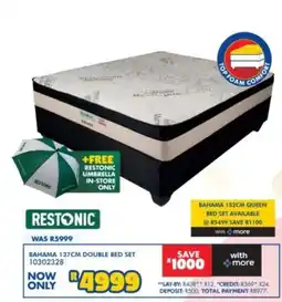 Russells Restonic Bahama 137cm Double Bed Set offer