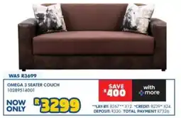 Russells OMEGA 3 SEATER COUCH offer