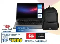 Russells Packard Bell Montenero-C Pro Laptop + Backpack Bundle offer