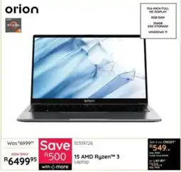Bradlows Orion 15 AMD Ryzen 3 Laptop offer
