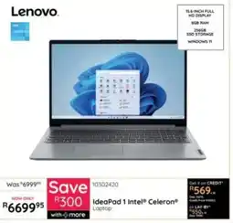 Bradlows Lenovo IdeaPad 1 Intel Celeron Laptop offer