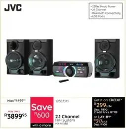 Bradlows JVC 2.1 Channel HiFi System offer