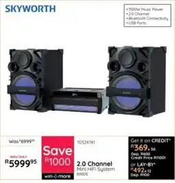 Bradlows SKYWORTH 2.0 Channel Mini HiFi System offer