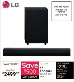 Bradlows LG 2.1 Channel Sound Bar offer