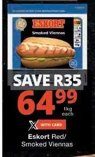 Checkers ESKORT RED/SMOKED VIENNAS offer