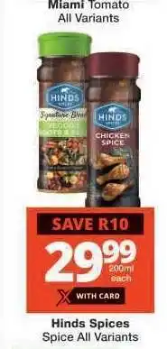 Checkers Hinds Spices offer