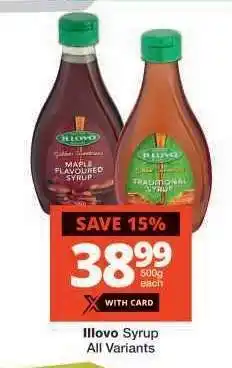 Checkers ILLOVO Syrup (All variants) offer