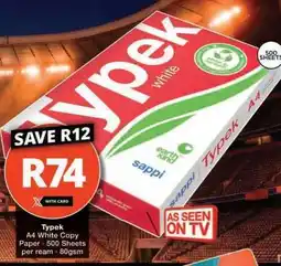 Checkers Typek A4 White Copy Paper offer