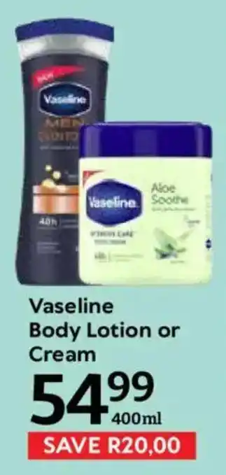 Oxford Freshmarket Vaseline Body Lotion or Cream offer