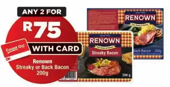 OK Foods Renown Streaky or Back Bacon offer