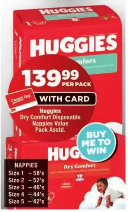 OK Foods Huggies Dry Comfort Disposable Nappies Value Pack Assorted offer