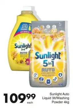 Save Hyper Sunlight Auto Liquid 3lt/Washing Powder 4kg offer