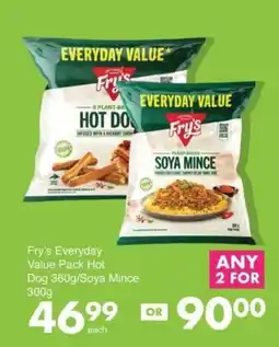 Save Hyper Fry's Everyday Value Pack Hot Dog/Soya Mince offer