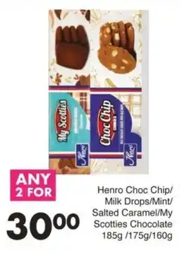 Save Hyper Henro Choc Chip/Milk Drops/Mint/Salted Caramel/My Scotties Chocolate offer