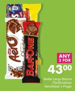 Save Hyper Nestle Large Barone /Tex/Smarties/Aero/Kitkat 4 Finger offer