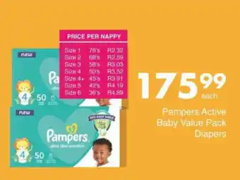 Save Hyper Pampers Active Baby Value Pack Diapers offer