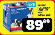 Usave Full cream long life milk offer