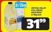 Usave Crystal valley - full cream milk/maas offer