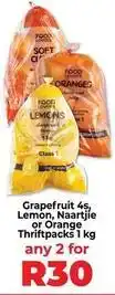 Food Lover's Market Lovers+ - grapefruit 4s, lemon, naartjie or orange thriftpacks 1 kg offer